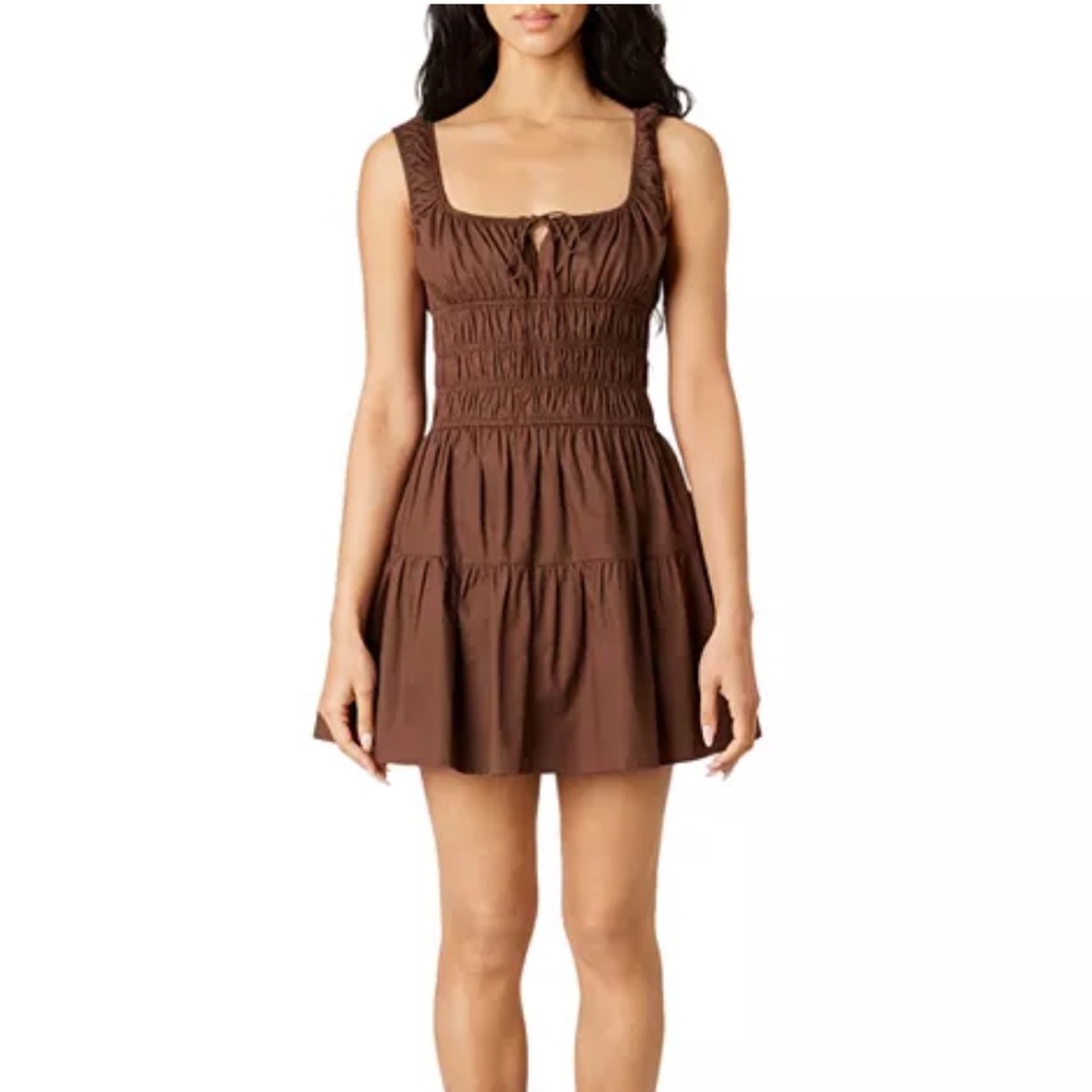 NIA - Salt Smocked Flare Mini Dress